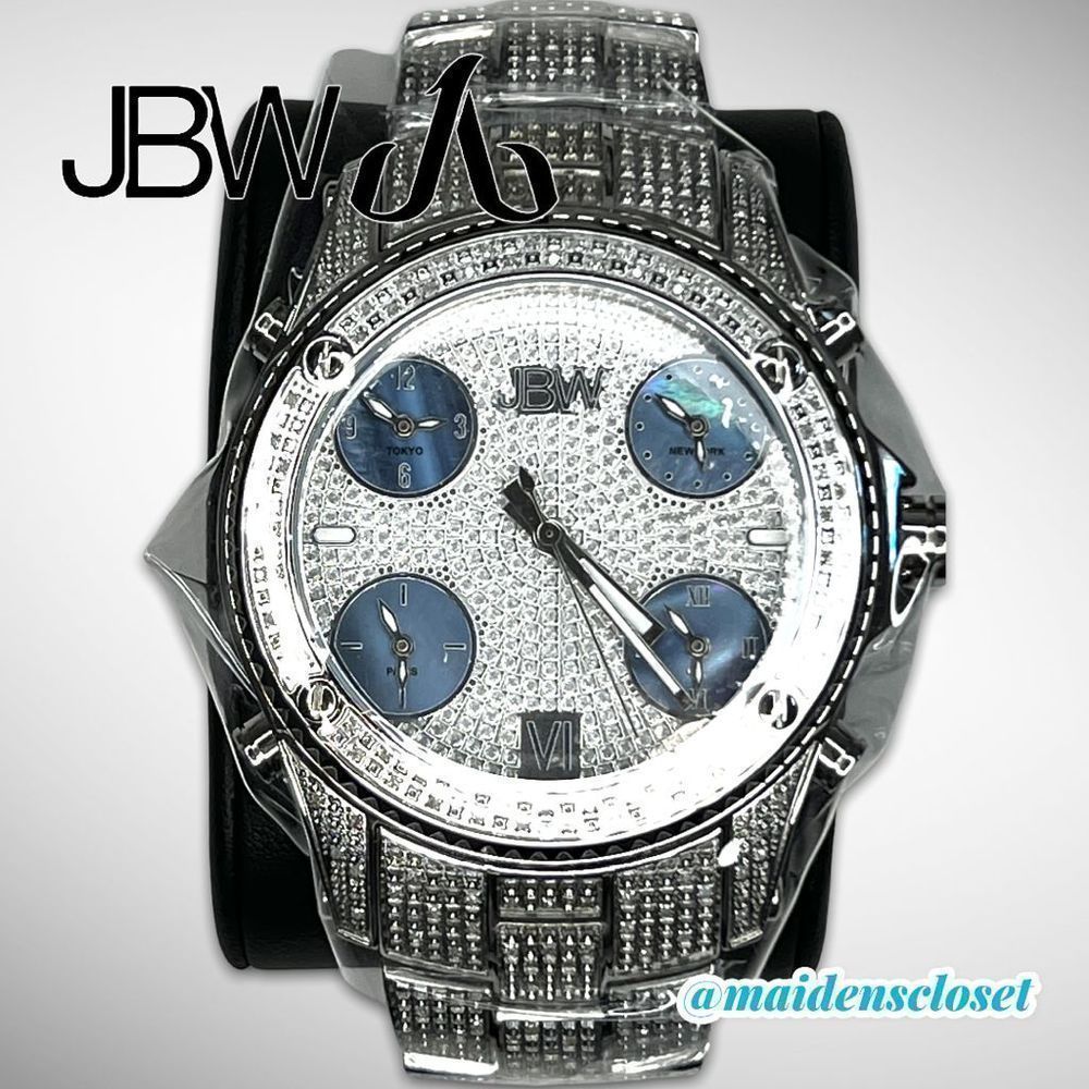 NIB JBW Jet Setter Men’s Diamond Stainless Steel Luxury Watch